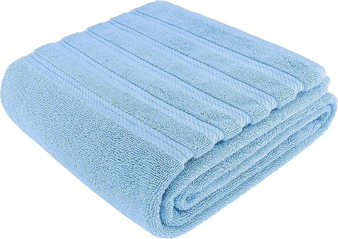 American Soft Linen 35x70 Jumbo Large Bath Towels, 600 GSM 100% Cotton Turkish Bath Sheet, Oversized Luxury Bath Towels for Bathroom Beach and Pool, Sky Blue