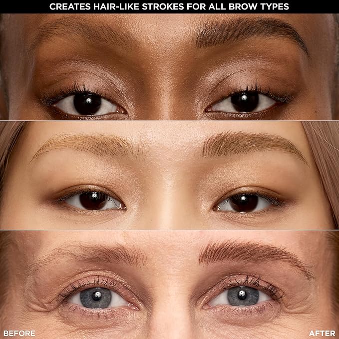 L'Oreal Paris Faux Brow, Hair-Like, Filling Eyebrow Pen with Double-Brush Tip, Fast & Precise Eyebrow Makeup, Blonde, 0.04 Fl Oz