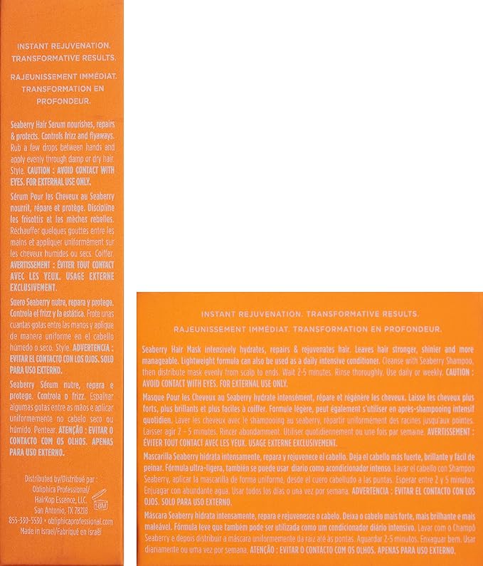 Obliphica Expect Perfection Volume & Body Seaberry Collection Set - Elevate Your Haircare Experience with Luxurious Volumizing and Bodifying Formulas for Beautifully Enhanced Hair