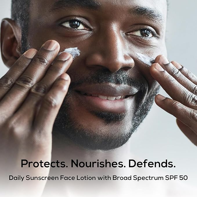 MARLOWE. No. 128 Men's Facial Lotion with Sunscreen SPF 50, 3.4 oz, Oil-Free, Lightweight Daily Face Moisturizer for Men, Includes Natural Extracts to Hydrate, Nourish & Soothe