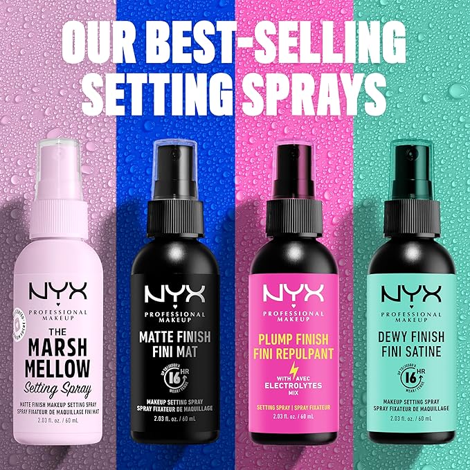 NYX PROFESSIONAL MAKEUP Makeup Setting Spray - Matte Finish, Long-Lasting Face Mist for up to 16HR Wear, Vegan Formula (Pack of 2)