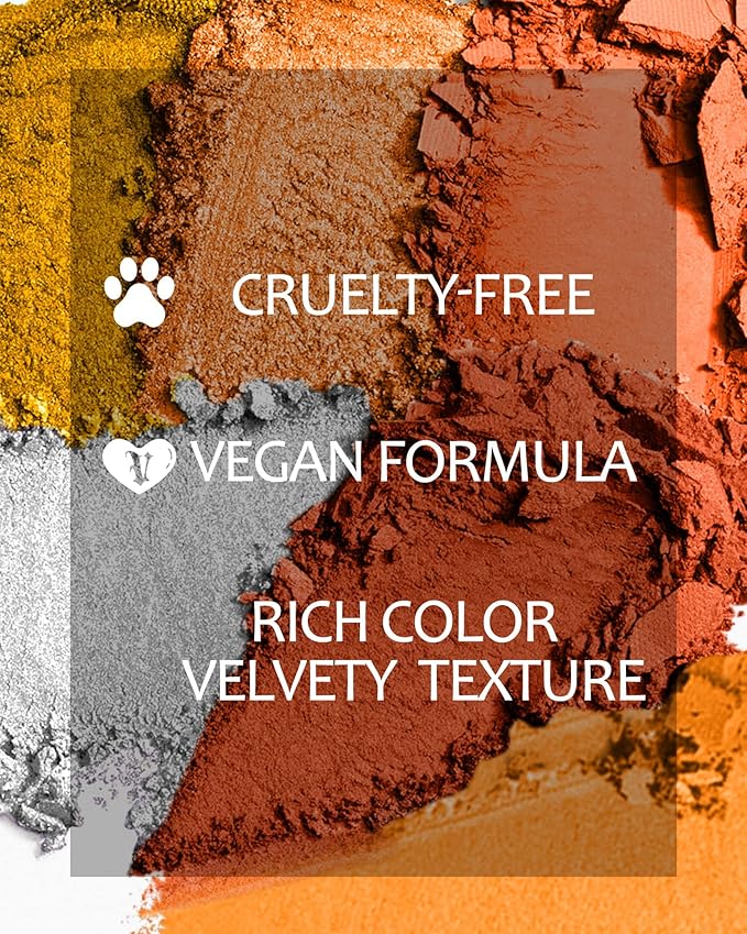 Orange Eyeshadow Palette Long Lasting Orange Eye Shadow for Women High Pigmented 9 Color Waterproof Eye Makeup- 9Orange