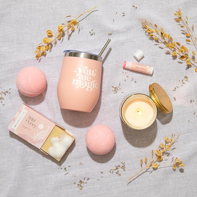 Unboxme Gifts For Women - Birthday Edition | Gift Box For Her | Thinking Of You Gift Basket with Mug, Scented Candle, Bath Bombs, Soap + More | Unique Gift Ideas