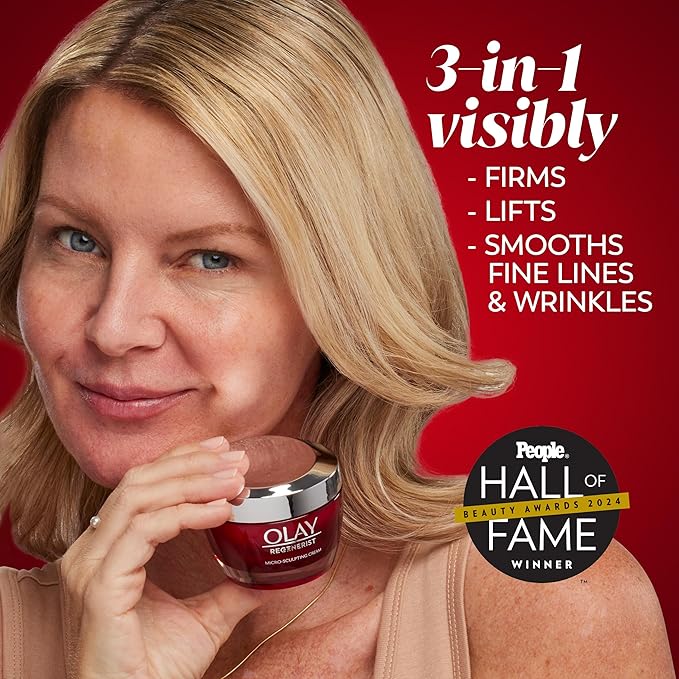 Olay Face Moisturizer, Regenerist Micro-Sculpting Cream for Women, Fragrance-Free - Hydrating, Anti-Aging Skin Care (1.7 oz) & Trial Size Vitamin C Cleansing Melts, Water-Activated Face Wash (12 ct)