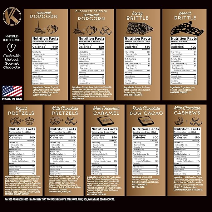 KREMERY Creamy Chocolate Cravings - Chocolate Covered Pretzels & Caramel Popcorn Gift Basket, in Seagrass Tray + Ribbon (Deluxe, 3.5 lbs) Food Arrangement, Food Assortments USA Made