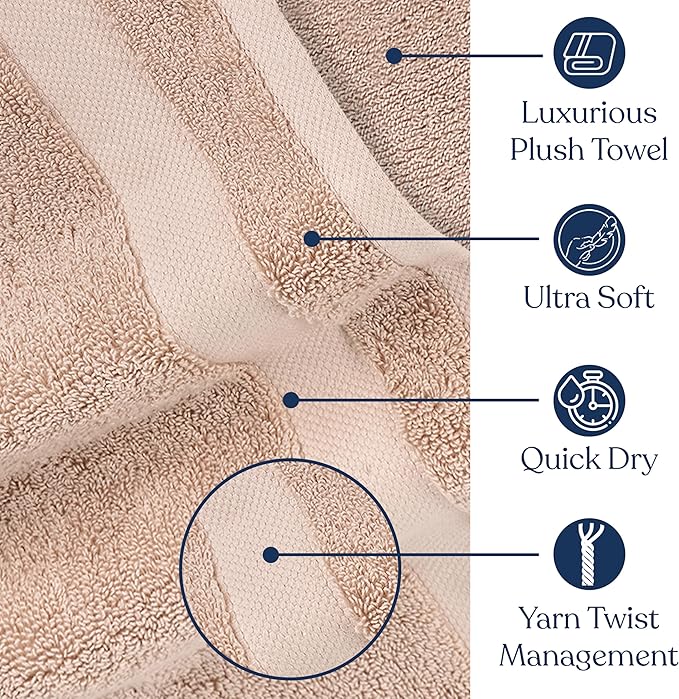 Delara Organic Cotton Luxuriously Plush Bath Sheet | GOTS & Oeko-TEX Certified | Premium Hotel Quality Towels | Feather Touch Technology| 650 GSM Long Staple|Soft, Quick Dry & Ultra-Absorbent 36"x70"