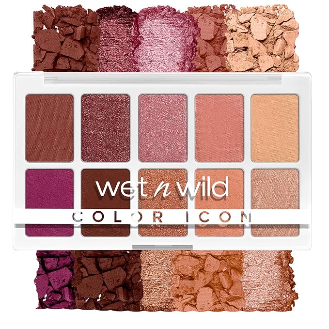 wet n wild Color Icon 10-Pan Eyeshadow Makeup Palette, Long Lasting, Shimmer, Metallic, Glittery, Matte, Rich Smooth Pigment, Cruelty Free - Pink Heart And Sol