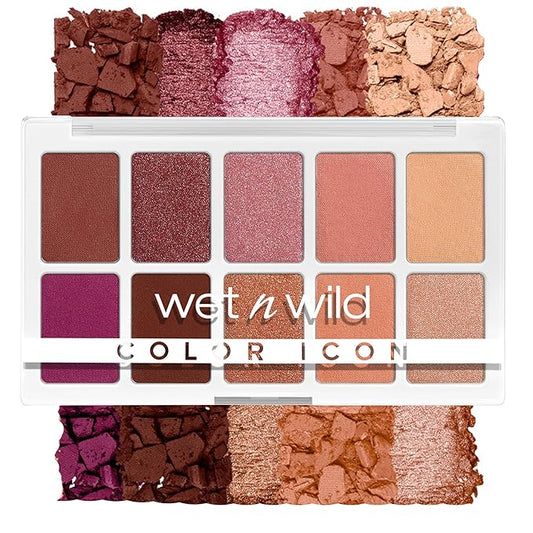 wet n wild Color Icon 10-Pan Eyeshadow Makeup Palette, Long Lasting, Shimmer, Metallic, Glittery, Matte, Rich Smooth Pigment, Cruelty Free - Pink Heart And Sol