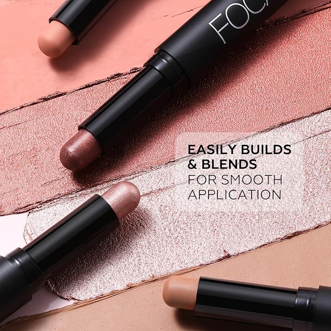 FOCALLURE 4PCS Cream Eyeshadow Stick Sets,Highlighter Eye Shadow Pencil with Crease-proof Formula,Long Lasting Waterproof Eyes Makeup,Sherbet Kiss