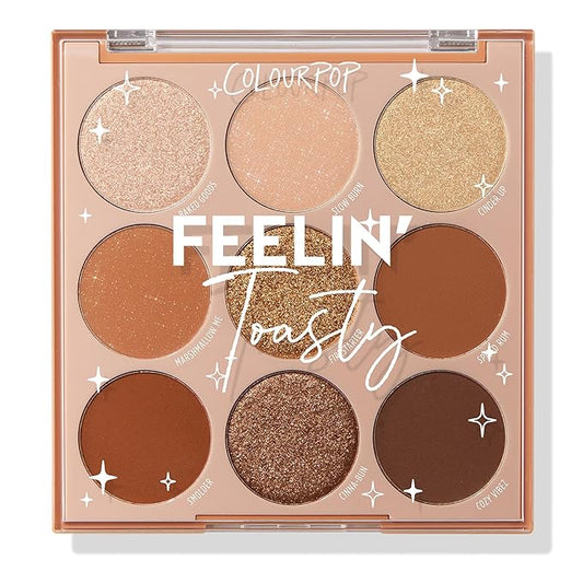 ColourPop Eyeshadow Palette - Eye Makeup Palette with Matte, Metallic, Matte Sparkle & Glitter Finishes - High-Pigment Eye Makeup with a Long-Wearing Formula - Feelin' Toasty (0.3 oz)