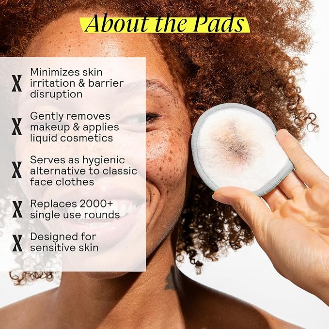 Ultra Soft Cleansing Pads - Double-Layered Reusable Bamboo Terry Rounds - Makeup Removal & Skincare for Sensitive Skin - Soft & Durable - Includes Washable Storage Bag - 10CT