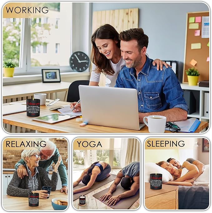 TEEZWONDER Christmas Anniversary Wedding Gifts for Husband Wife - Vanilla Lavender Candle 10 oz - Wedding Gift for Couple, Romantic Birthday Gifts for Him Her Boyfriend Girlfriend Women Men