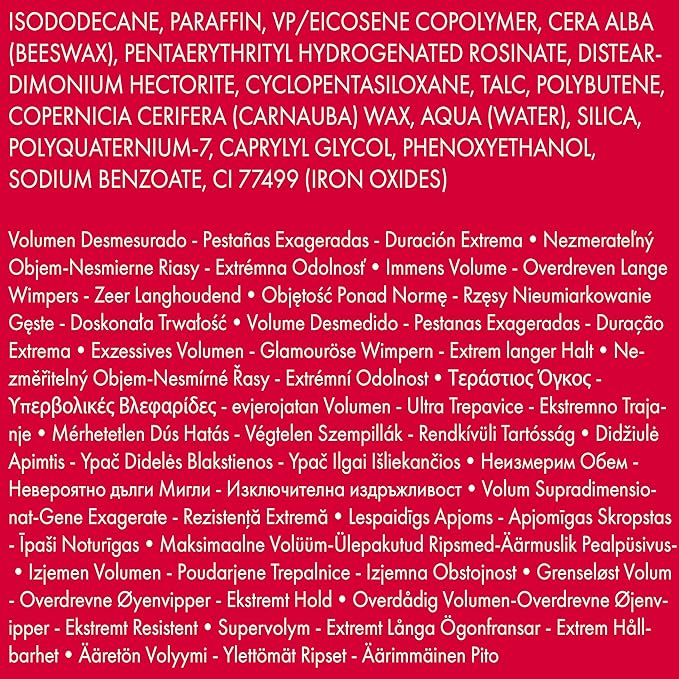 Pupa Milano Vamp! Waterproof Mascara - Add Extreme Volume and Length to Lashes - Serum-Infused Formula Promotes Thicker Lash Appearance - Smudge, Clump, and Water Resistant - 001 Extra Black - 0.3 oz