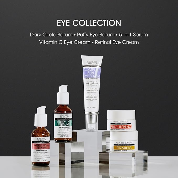 Advanced Clinicals Vitamin C + Caffeine Eye Balm Face Moisturizer | Under Eye Cream For Improving Appearance Of Dark Circles, Puffiness, Bags Under Eyes, & Look Of Dark Spots, 1 Fl Oz