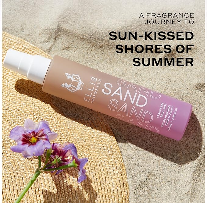 Ellis Brooklyn SAND Hair And Body Fragrance Mist - Gourmand Musk Perfume Mist with Italian Bergamot, Ginger Lily, & Vanilla Absolute, Vegan Perfume Made In The USA, 100ml 3.38 Fl Oz