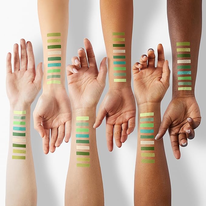 AMY'S DIARY Green Eyeshadow Palette - 9 Color Matte & Glitter Eye Shadows, Long Lasting, Light to Deep Shades for Women