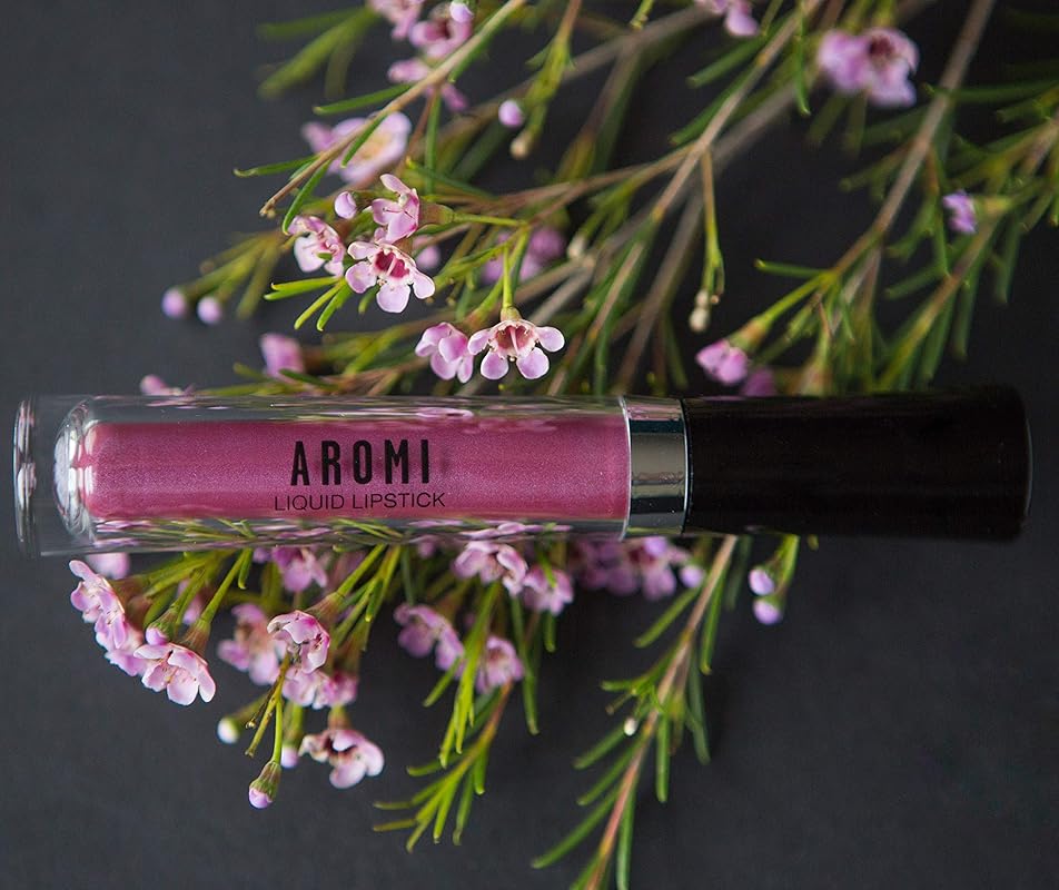 Aromi Sugared Mauve Metallic Liquid Lipstick, Purple Pink Lip Color with Shimmery Finish, Raspberry Mulberry Lipstick, Long-Lasting, Handmade (Sugared Mauve)