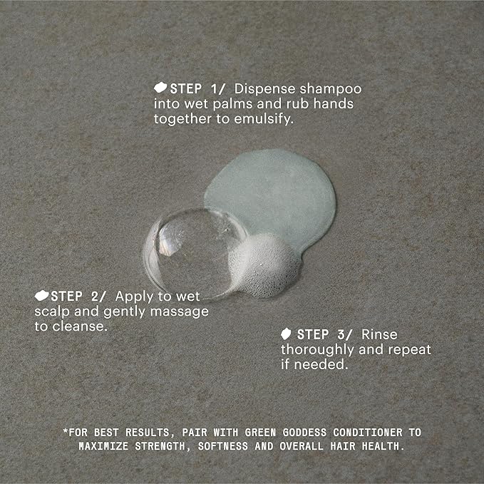 REMILIA Green Goddess Shampoo for Damaged Hair – With Rosemary Oil & Green Tea Extract – Cleansing, Strengthening, Vegan – Made in USA – 8.5 fl oz