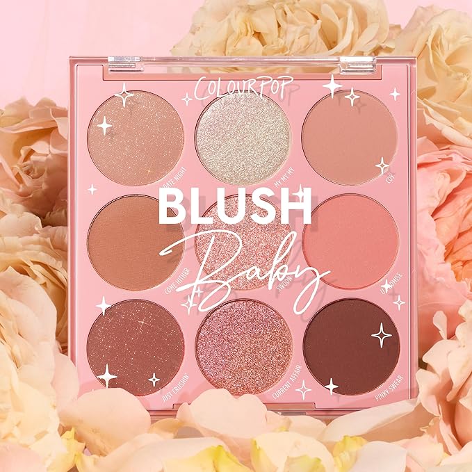 ColourPop Eyeshadow Palette - Eye Makeup Palette with Matte, Metallic, Matte Sparkle & Glitter Finishes - High-Pigment Eye Makeup with a Long-Wearing Formula - Blush Baby (0.3 oz)