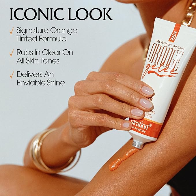 Vacation Orange Gelée SPF 30 Gel & Tube Key Bundle, Hydrating Balm-to-Oil Sunscreen, Mineral-Oil Free, Water-Resistant, Travel Size, 3.12 Oz.