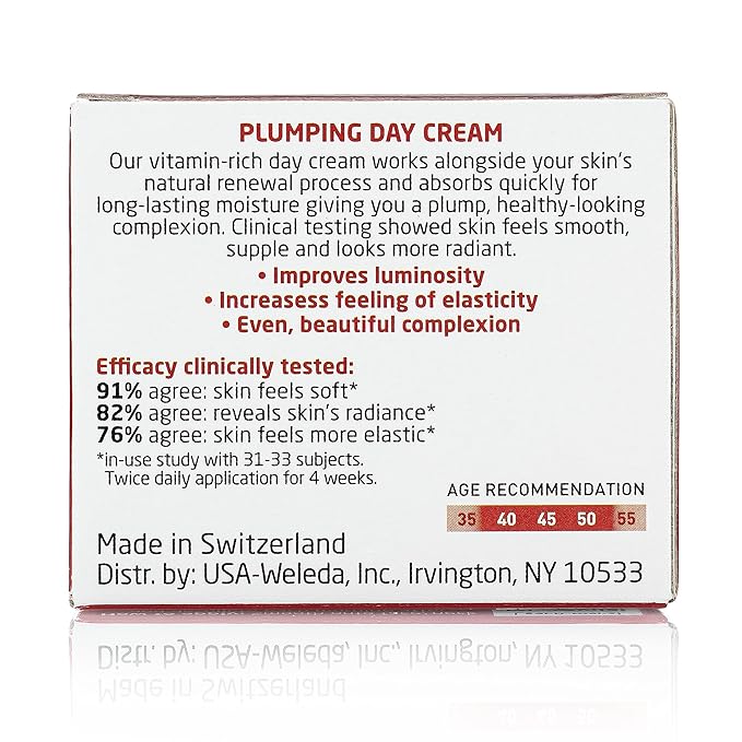 Weleda Face Care Plumping Day Cream, 1.3 Fluid Ounce, Plant Rich Moisturizer with Pomegranate and Maca Root Peptides