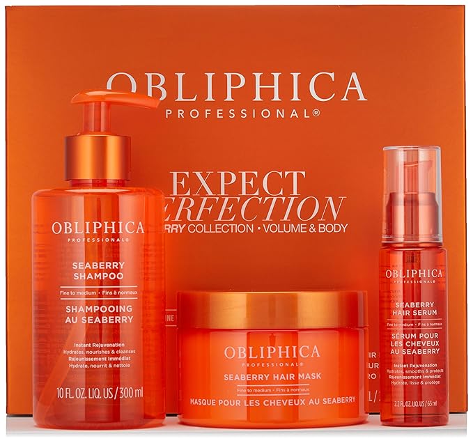 Obliphica Expect Perfection Volume & Body Seaberry Collection Set - Elevate Your Haircare Experience with Luxurious Volumizing and Bodifying Formulas for Beautifully Enhanced Hair
