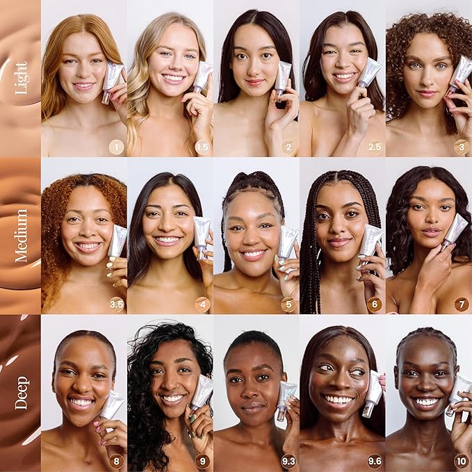 Naked Sundays BeautyScreen™ SPF 50 Mineral Peptide Foundation Tint – 2-in-1 Skin Tint & Mineral Sunscreen | Radiant, Buildable Coverage, Acne-Safe, Infused with Peptides (3 Warm Honey, 1.01 oz)