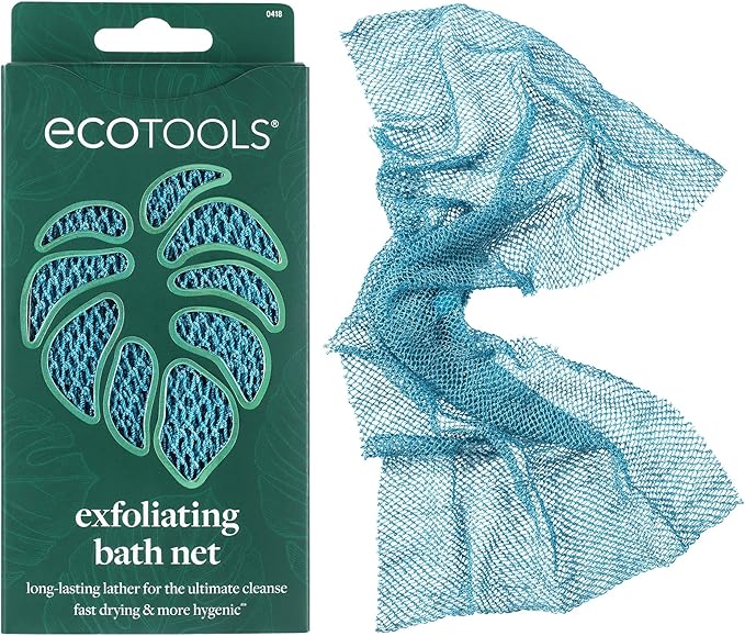 EcoTools Exfoliating Bath Net, Inspired by African Bath Net Sponge, Exfoliates & Cleanses Whole Body, Flexible & Reusable, Eco-Friendly Body Scrubber, Vegan & Cruelty-Free, 1 Count