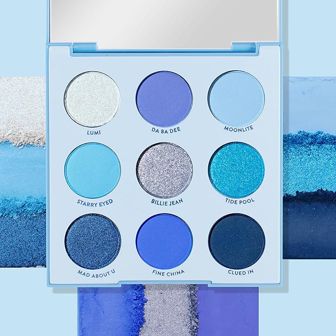 ColourPop Blue Moon Eyeshadow Palette - Monochromatic Blue Shadow Palette with Matte, Metallic and Duochrome Finishes - High-Pigment Eye Makeup with a Long-Wearing Formula (0.3 oz)