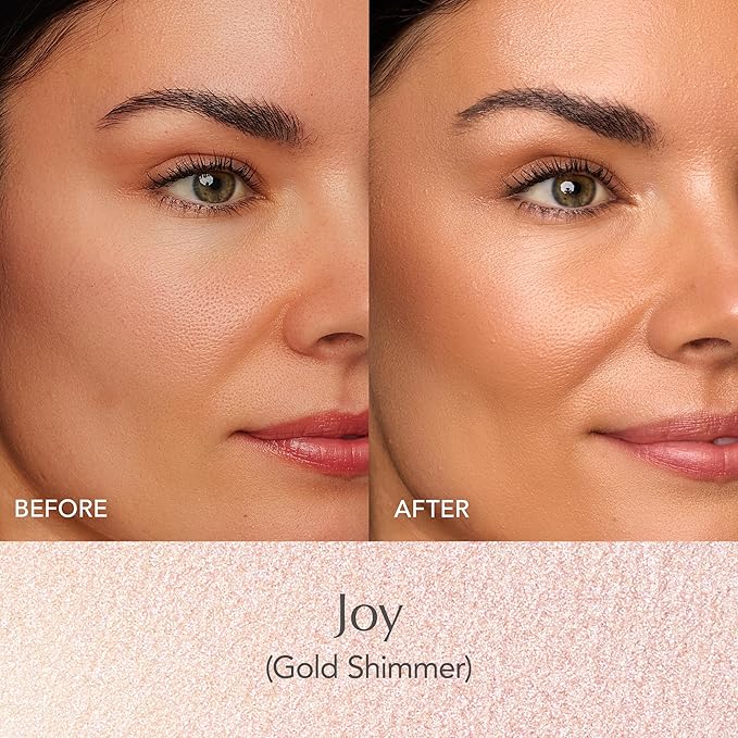 Thrive Causemetics Triple Threat Color Stick: Cream Highlighter Stick with Vitamin E, Evening Primrose Oil, Waterproof Smudge Proof Face Makeup Formula, Joy (Gold Shimmer)