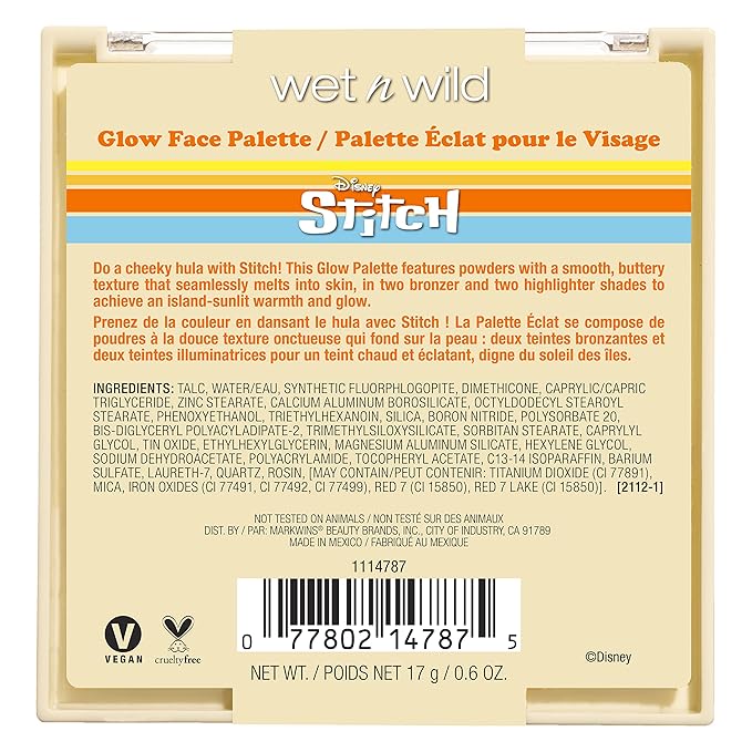 wet n wild Disney Lilo And Stitch Highlighter Face Makeup Palette, Hula Honey Glow