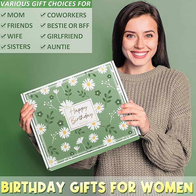 Birthday Gifts for Women Friendship, Unique Happy Birthday Gifts Basket for Mom Her Best Friend Sister Wife Girlfriend Coworker, Luxury Self Care Box Vanilla Coconut Relaxing Spa Gifts Set w/ Blanket