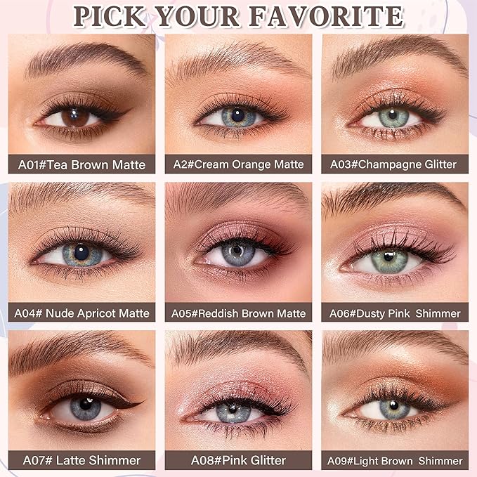 Pink Glitter Single Eyeshadow Makeup Powder Palette，High Pigment Blendable Formula Eye Make-up for Women，Neutral Eye Shadow，sombras para ojos，Longwear Waterproof，Vegan & Cruelty-Free，Eyeshadow Gift