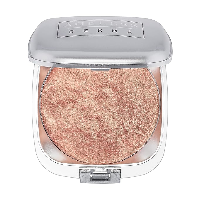 Baked Mineral Makeup Healthy Blush with Botanical Extracts (Apricot Swirl) Made in USA. Highlighter Makeup