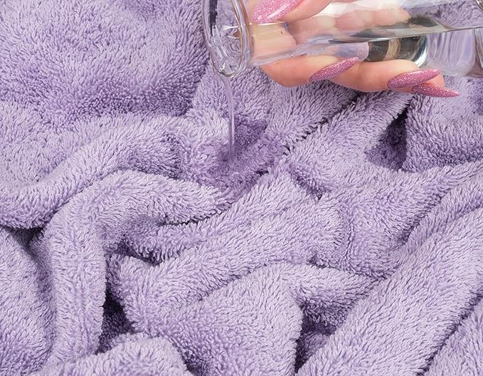 American Soft Linen Luxury Hand Towels for Bathroom, 600 GSM 100% Cotton Turkish 4 Piece Hand Towel Set, 600 GSM Hand Face Towels for Kitchen, Lilac Hand Towels