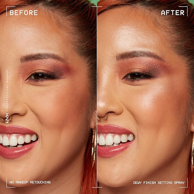 NYX PROFESSIONAL MAKEUP Makeup Setting Spray - Dewy Finish, Long-Lasting Face Mist for up to 16HR Wear, Vegan Formula, JUMBO Size