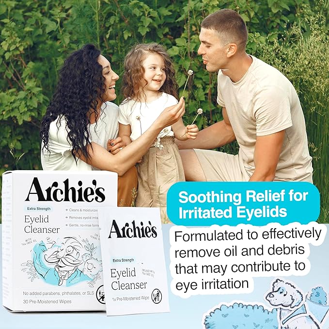 Archie's Remedies, Dry Eye Relief, Ultra Lubricating Eye Drops (30 Wipes)