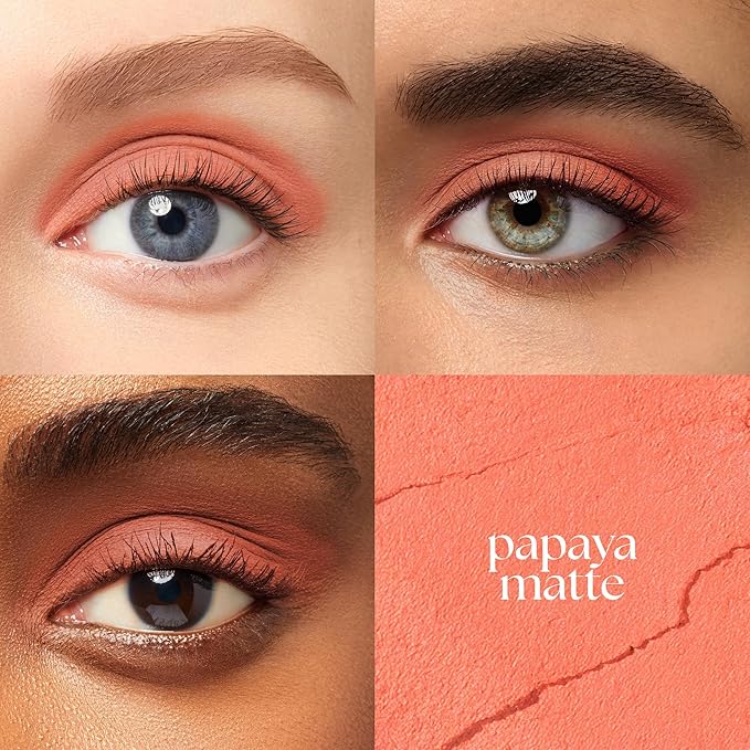 Julep Eyeshadow 101 Cream-to-Powder Waterproof Shadow Stick – Papaya Matte – Long-Lasting, Crease-Proof, Soft Peachy-Orange Matte Cream Eyeshadow with Built-in Smudger