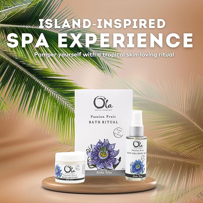 Ola Tropical Apothecary Passion Fruit Gift Set - Body Butter, Deep Sea Mist, and Bath Ritual