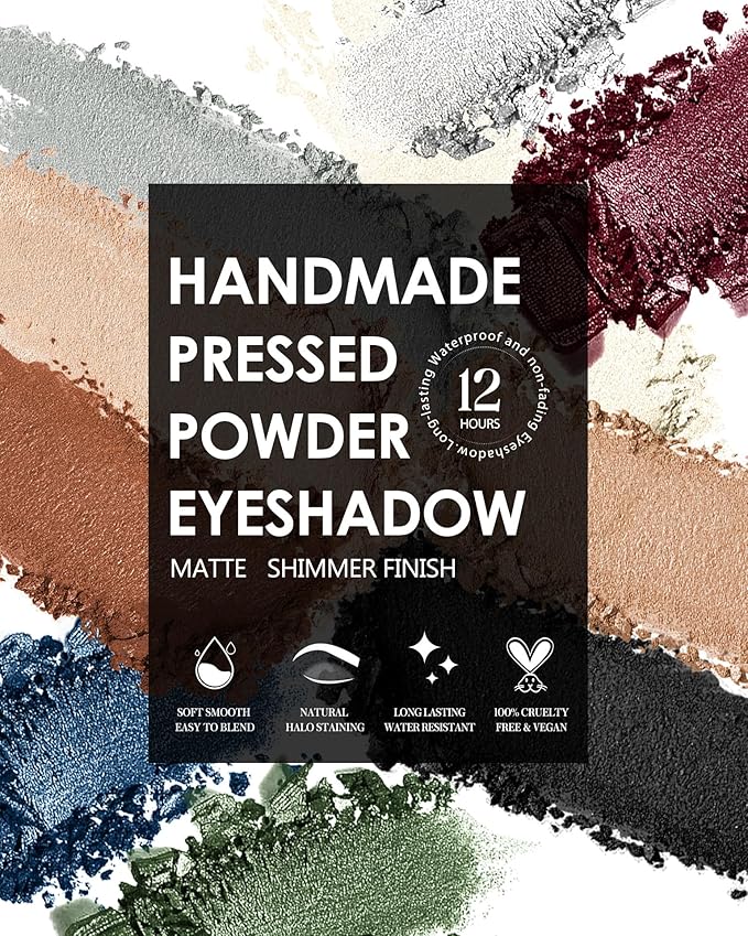 Single Berry Eyeshadow Shimmer Handmade Pressed Eyeshadow Palette Long Lasting With No Creasinr Pigmented Dark Red Eye Shadow (Cranberry)