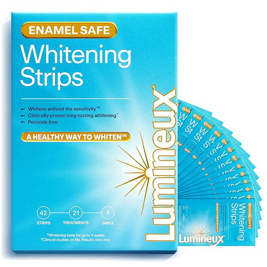 Lumineux Teeth Whitening Strips - 21 Treatments - Peroxide Free - Enamel Safe for Whiter Teeth - Whitening Without The Sensitivity - Dentist Formulated - Sensitivity