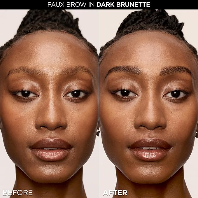 L'Oreal Paris Faux Brow, Hair-Like, Filling Eyebrow Pen with Double-Brush Tip, Fast & Precise Eyebrow Makeup, Dark Brunette, 0.04 Fl Oz