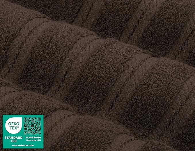 American Soft Linen Luxury Hand Towels for Bathroom, 600 GSM 100% Cotton Turkish 4 Piece Hand Towel Set, 600 GSM Hand Face Towels for Kitchen, Brown Hand Towels