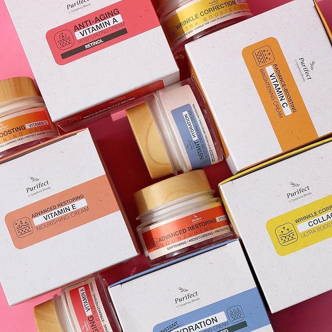 Facial Moisturizer Vitamin E Cream Advanced Restorring Tightening and Lifting Vitamin A C E Retinol Collagen Hyaluronic Acid Anti-Aging Wrinkle Correction Hydrating Brightening 50ml 1.7fl oz