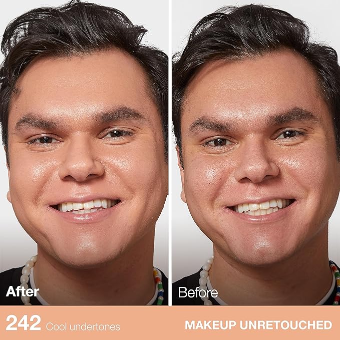 Maybelline Fit Me Matte + Poreless Liquid Oil-Free Foundation Makeup, Light Honey, 1 Count (Packaging May Vary)