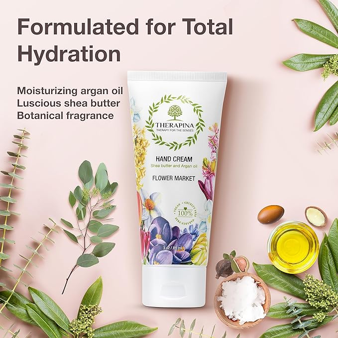 Aromatherapy Hand Cream for Dry Skin – Shea Butter Hand Cream for Women and Men with an Awakening, Long-Lasting Flower Market Scent – Vegan Hand Cream Lotion for Dry Skin, 3 Oz.