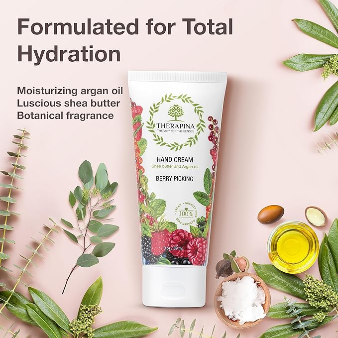 Aromatherapy Hand Cream for Dry Skin – Shea Butter Hand Cream for Women and Men with an Awakening, Long-Lasting Berry Picking Scent – Vegan Hand Cream Lotion for Dry Skin, 3 Oz.