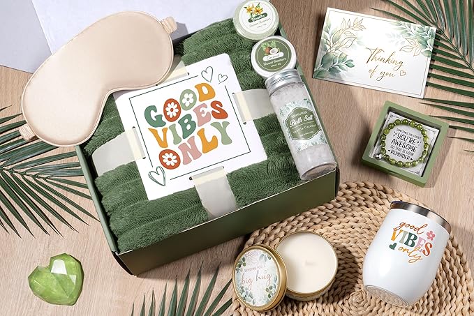 Birthday Gifts for Women Self Care Gifts, Relaxing Spa Gifts Baskets Get Well Soon Gifts Care Package for Women with Blanket, Unique Gifts Idea for Mom Mother Her Wife Girlfriend Best Friend Sister