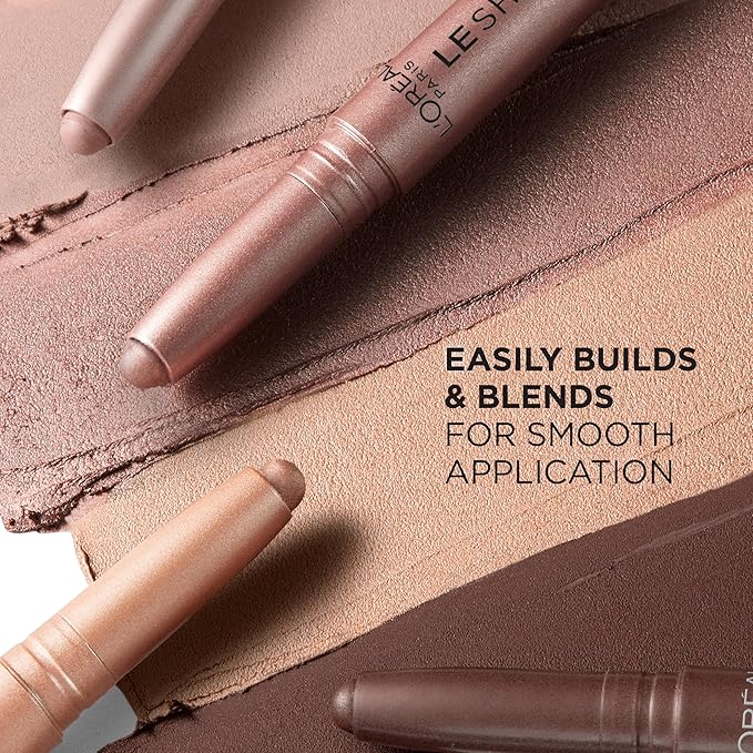 L'Oreal Paris Makeup Le Shadow Stick Eyeshadow, Blendable, Smudge-Resistant, Cream Eyeshadow, Ice Sparkle, 0.05 Oz