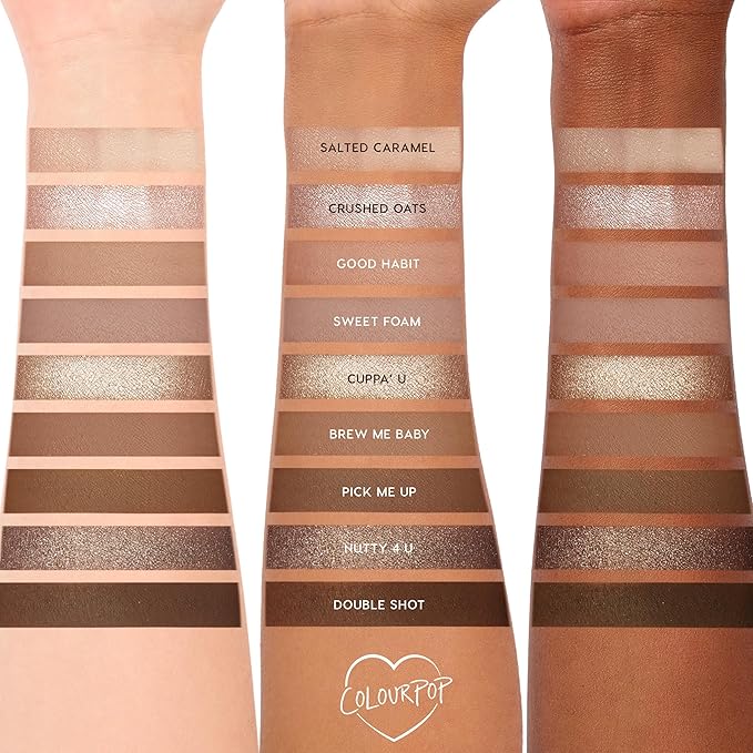 ColourPop Deja Brew Eyeshadow Palette - Cool-Toned Nude Eye Makeup Palette with Matte, Metallic and Matte Sparkle Finishes - High-Pigment Eye Makeup with a Long-Wearing Formula (0.3 oz)